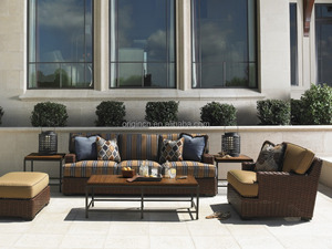 Furnitur teras luar ruangan gaya Kanada Set kursi santai <span class=keywords><strong>Sofa</strong></span> anyaman tempat duduk dalam - Product Image 2