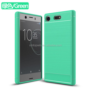 Instahot, nouveau modèle Coque arrière de téléphone en TPU, étui en Fiber de carbone de haute qualité, COMPACT pour <span class=keywords><strong>Sony</strong></span> Xperia <span class=keywords><strong>XZ1</strong></span>, 2 pièces - Product Image 1