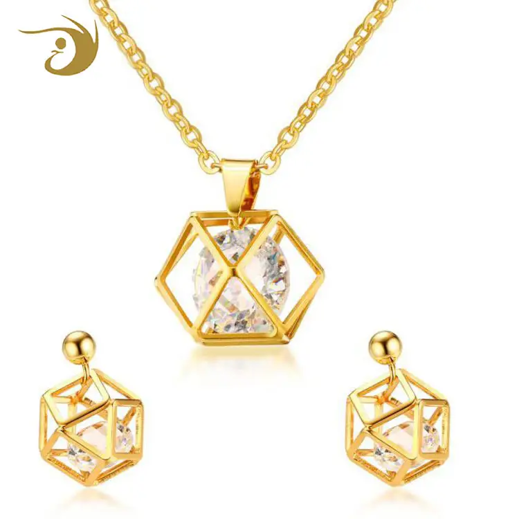 In Acciaio Inox Produttore di Gioielli Indiani Cubic Zirconia Gioielli Da Sposa Collana Set