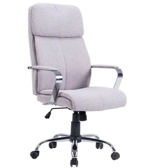 Chaise de bureau à dossier haut, couverture en tissu blanc <span class=keywords><strong>antique</strong></span>, chaise de personnel, échantillon gratuit