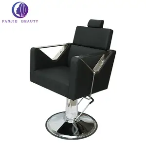 ポータブルヘアサロンチェアリクライニングサロン理髪椅子卸売格安モダンスタイル調節可能な油圧ブラックサロン家具