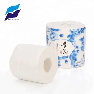 Di alta qualità cinese blu e bianco della porcellana di stile morbido 4 strati di carta igienica con 10 pacco