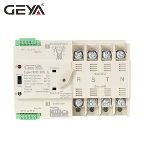 GEYA Saklar Transfer Manual W2R, Generator ATS 63A 100A 2P 3P 4P 220V Otomatis