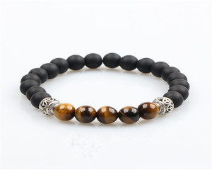 HSQ pierre de lave d'énergie volcanique pierre chakra sept coloré Bouddha perles bracelet pour la vente en gros - Product Image 3