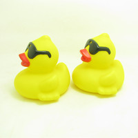 Matière plastique et jouet de bain Style flotteur canard numéroté droit canard de course lesté en caoutchouc