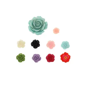 Gül/Daisy/Zambak/Bud/Peony Karışık Renk/Boyut Çiçek Düz Geri Reçine Cabochons