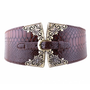 Sabuk <span class=keywords><strong>PU</strong></span> Lebar 6.5Cm dan Ikat Pinggang Elastis Terkoneksi dengan Gesper Logam untuk Wanita - Product Image 4