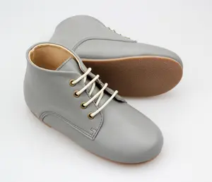 High Quality Kids Casual shoes High-top Fancy Unisex Handmade Children Leather School Shoes