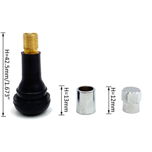 Valve de pneu TR413C chromée avec manchon pour pneus de voiture 4x4, manchon et capuchon en laiton, tige en laiton, caoutchouc EPDM, 100 pièces/sac, 600-700N - Product Image 6