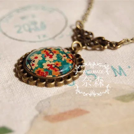 Ethel nespresso — collier avec pendentif vintage à fleurs, bijou de charme, Zephyr, petite vente en gros, xl35