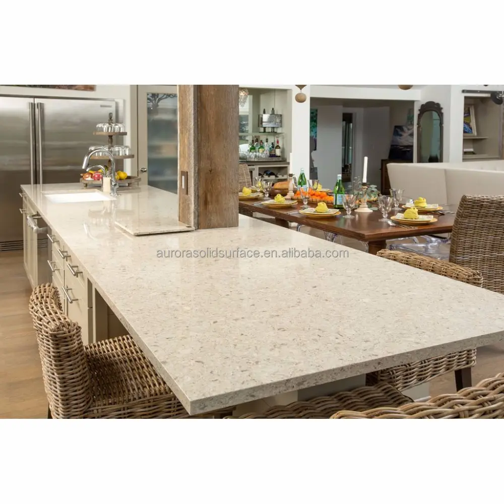 High End Solid Surface Quartz Marble Stone 5 Star Hotel Dining Tables/Artificial Quartz Slabs