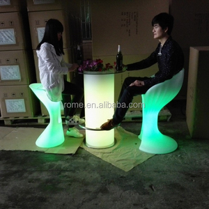 Cao TOP LED thắp sáng Xô đá hiện đại cơ sở thép không gỉ đồ nội thất thanh thiết lập với Kính hàng đầu cho nhà bar ngoài trời Cocktail bảng - Product Image 5