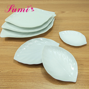 الجملة أعلى جودة البورسلين الأبيض لطيف ورقة شجر على شكل طاولات العشاء - Product Image 3