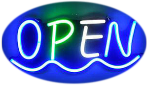 Señal de neón <span class=keywords><strong>led</strong></span> brillante, diseño abierto iluminado, para tienda