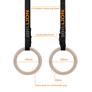 In Stock Hot Sale High Quality Gymnastic <strong>Rings</strong> Wooden Gym <strong>Rings</strong> - Product Image 2