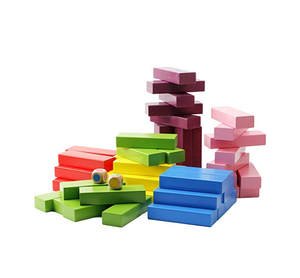 Keluarga Kolam Permainan Kayu Raksasa Game Menumpuk Kayu Blok Jatuh Bangunan Menara Mainan 54 Buah dengan Tas Penyimpanan - Product Image 4