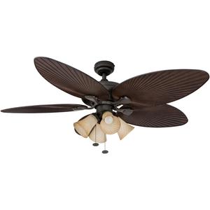 52 Inch Blade 5 Abs Palmblad Outdoor Vietnam Decoratieve Plafond Ventilator Met 4 Lampen