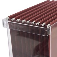 Boîte de rangement transparente pour dossiers, organiseur de dossiers en acrylique, boîte de rangement portable pliable pour dossiers de format lettre avec poignée
