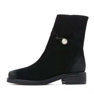 WETKISS-<span class=keywords><strong>Botas</strong></span> de ante de cuero para <span class=keywords><strong>mujer</strong></span>, hechos a mano plano Botines de tacón, estilo clásico italiano, para invierno - Product Image 6