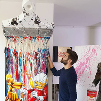 Sculpture murale en fibre de verre et résine, personnalisable, polie et brossée, reproduction d'art moderne de personnages de films et de séries TV, 120 cm