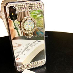 Per Iphone <span class=keywords><strong>X</strong></span> Ten <span class=keywords><strong>10</strong></span> Luxury Mirror Diamond Bling Soft Case in TPU con Kickstand - Product Image 2