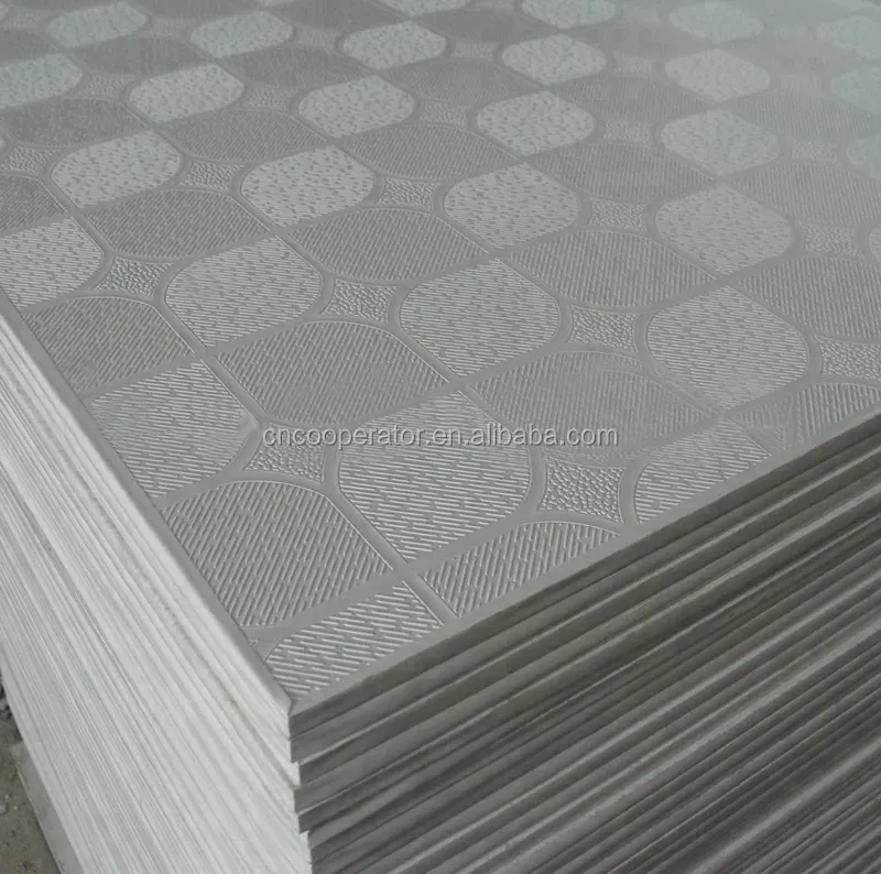 Дешевая Красивая потолочная плитка, 595x595x 7/8 мм, 603x603x 7/8 мм ПВХ гипсовая потолочная плита, искусственный потолок gysum