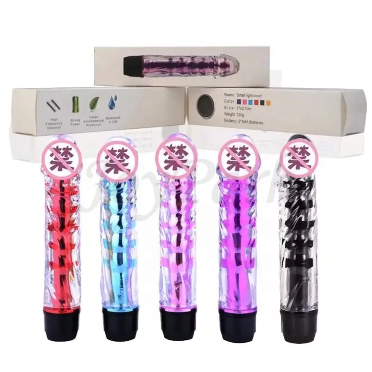 Wholesale Online Vibrating Dildos Penis Small light Head Power 12V Electric Dildo Vibrators for Women Lady