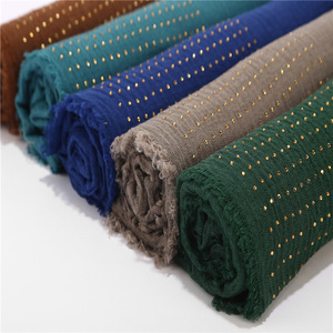 Hijab de algodón musulmán para mujer, Hijab de perforación en caliente con borla lisa, 29 colores disponibles - Product Image 6