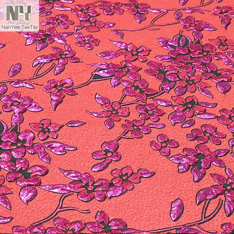 Nanyee Textil Gewebt Polyester Brokat Lurex Jacquard Stoff