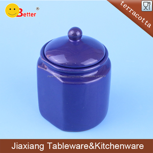 Azul elegante de terracota tarro de <span class=keywords><strong>la</strong></span> especia de cristal de altura - Product Image 1