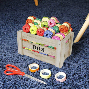 Wooden <strong>Crate</strong> - 4-Count Rustic Decorative Storage Caddy Set, Unfinished Wood Craft Boxes for Organizing <strong>Vinyl</strong>, Books and Grocerie - Product Image 6