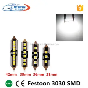 꽃줄 3030 SMD C5W 31 미리메터 36 미리메터 39 미리메터 42 미리메터 Canbus 자동차 Led 실내 빛 12 볼트 6000 천개 독서 전구 오류 무료 자동차 번호판 램프