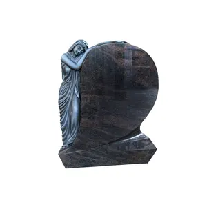 Estatua de ángel para cementerio, estatua de diseño gris de Portugal, venta al por mayor, Tombstone