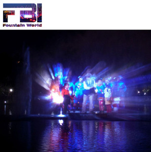 Personalizado grande al aire libre flotante 3D multicolor pantalla de agua láser película cortina fuente proyección para hoteles - Product Image 4