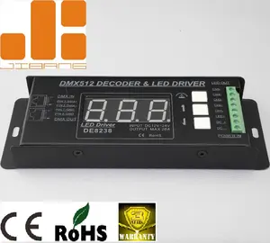 RGB + CCT 5CH 数码管显示 DC12-24V 恒压 LED DMX512 DecoderDE8238