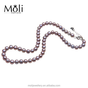 Bestseller economía de bajo costo, 7-8mm Real cultivada de agua dulce perla genuina Collar para regalo de Navidad