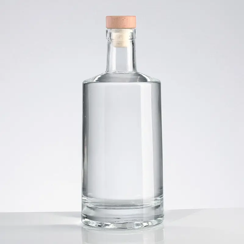 High End รอบขายส่ง Clear Plain Vodka Botellas De Vidrio ปิด