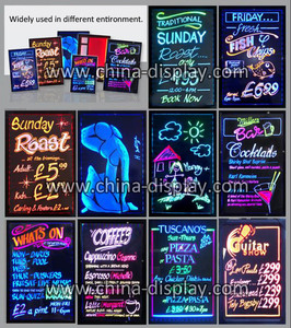 แสดงโฆษณาเรืองแสงแก้วอะคริลิไฟledเรืองแสงคณะกรรมการการเขียน - Product Image 6