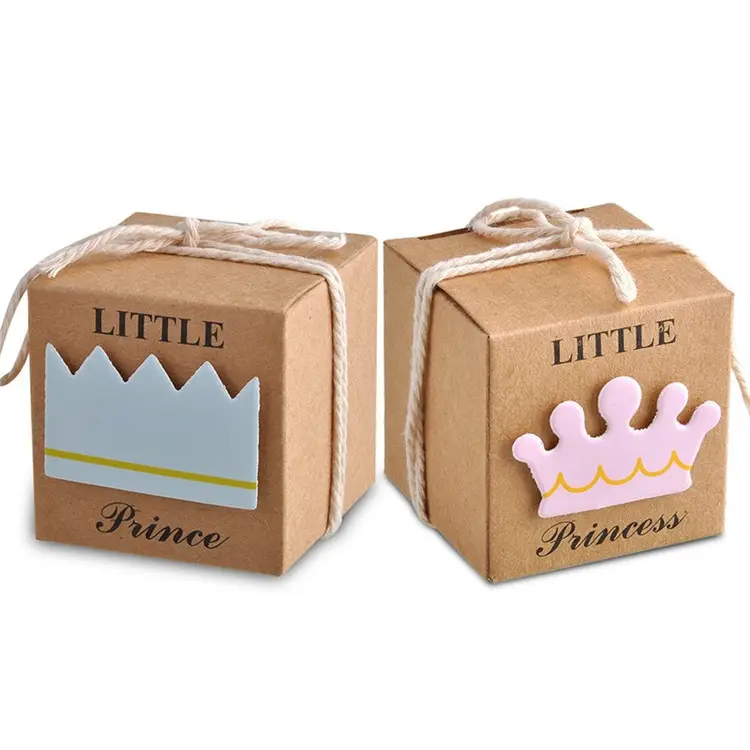 Oem Kotak Hadiah Ulang Tahun Anak, Kotak Hadiah Murah Mahkota Putri Kosong Permen Kustom Dicetak Kotak Permen Mahkota