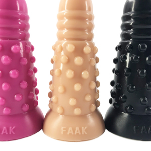 FAAK 18cm 7&quot; 6.5cm Huge Thick Silicone <strong>Dildo</strong> Sex Toys Anal Butt Plug with Bumpy Dot Threaded <strong>Line</strong> for Exciting Sexual Pleasure