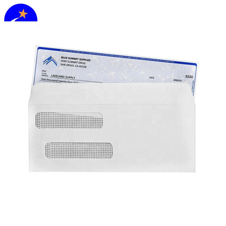 Envelopes de janela dupla personalizados, envelopes de janela dupla de vidro e selo com janela