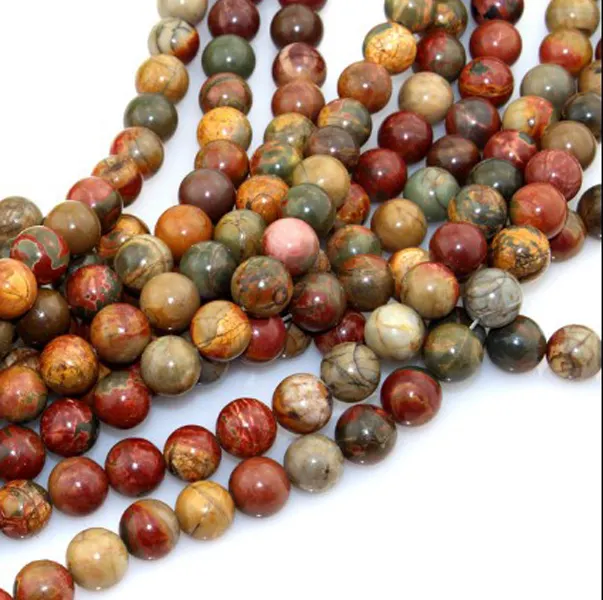 12mm New Picasso Jasper Stone Beads