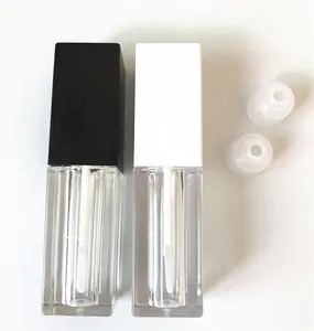 5 ml quadrato di plastica trasparente vuoto cosmetici lip gloss tubo di imballaggio balsamo per le labbra tubo di rossetto