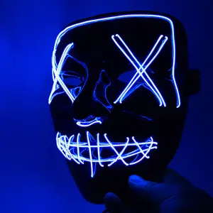 Halloween Masks LED Light Up Flashing terror devil Mask Skeleton Rave Party decor Favor Cosplay Outfits