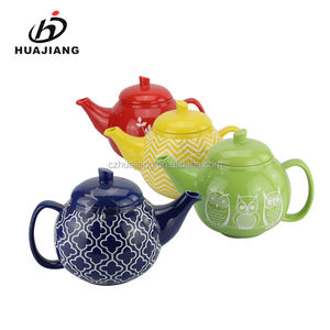 Satinato decal creative design del prodotto sfuso in ceramica <span class=keywords><strong>turco</strong></span> teiera con infusore - Product Image 1