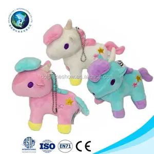 Cute mini soft toy stuffed animal keychain popular design 10cm unicorn plush keychain