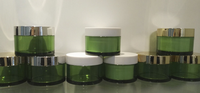 Pots en plastique ronds de 50 g 50 ml transparents, ambrés avec couvercle noir, blanc, doré pour cosmétiques