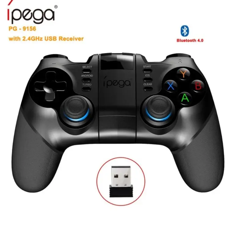 IPEGA Kontroler Game PG-9156 Nirkabel, Gamepad dengan Penjepit, Joystick Ponsel Android, Joypad TV Box Raspberry PI