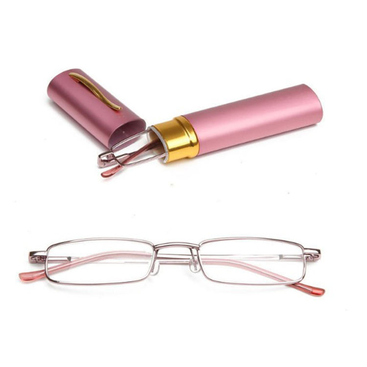STORY Tube-estuche de metal, Mini gafas de lectura delgadas de colores, de  alta calidad