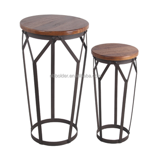 Fournisseur chinois de tables basses hexagonales en métal rondes de style vintage américain du milieu du siècle, lot de 2, pour la décoration de la maison - Product Image 6